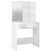 vidaXL Dressing Table Set with LED High Gloss White Engineered Wood