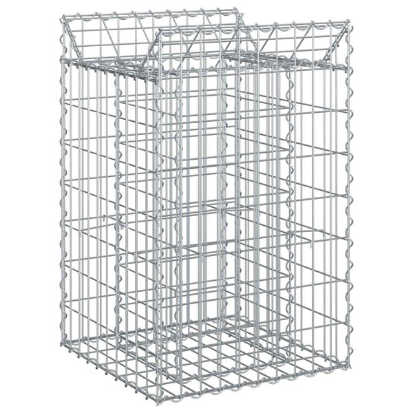 vidaXL Gabion Raised Bed Silver 50 x 50 x 80 cm Galvanised Steel