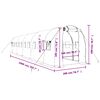 vidaXL Greenhouse with Steel Frame White 20 m² 10x2x2 m
