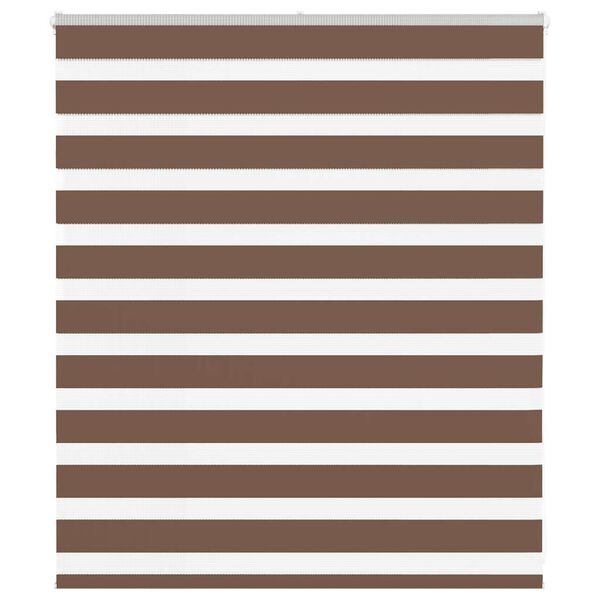 vidaXL Zebra Blind Brown 120x100 cm Fabric Width 115.9 cm Polyester