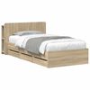 vidaXL Bed Frame with Storage and Headboard Sonoma Oak 75 x 190 cm