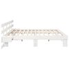 vidaXL Bed Frame with Headboard White 200 x 200 cm Solid Pine Wood
