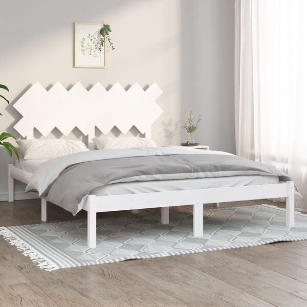 vidaXL Bed Frame without Mattress White 140x200 cm Solid Wood