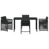 vidaXL Garden Dining Set 5 pcs Black Poly Rattan