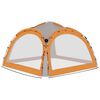 vidaXL Party Tent with LED and 4 Sidewalls 3.6x3.6x2.3 m Grey&Orange