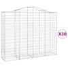 vidaXL Arched Gabion Baskets 30 pcs 200x50x160/180 cm Galvanised Iron