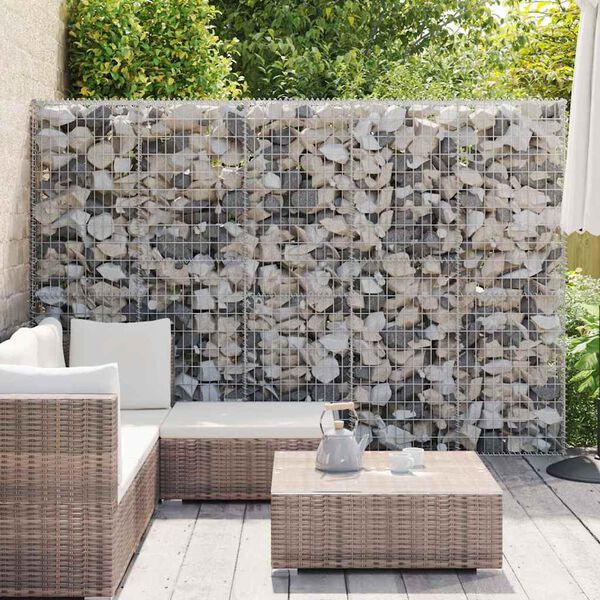 vidaXL Gabion Wall with Covers Galvanised Steel 300x30x200 cm