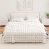 vidaXL Faux Rabbit Fur Blanket 4 pcs White 240 x 270 cm Polyester