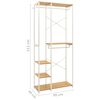 vidaXL Wardrobe White and Oak 90x40x213 cm Metal and Engineered Wood