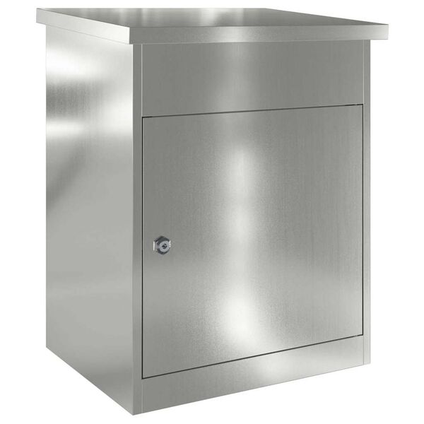 vidaXL Parcel Drop Box Black 47.5 x 38 x 59 cm Galvanised Steel