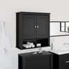 vidaXL Bathroom Wall Cabinet BERG Black 69.5x27x71.5 cm Solid Wood