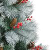 vidaXL Artificial Hinged Christmas Tree with Cones and Berries 180 cm