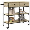 vidaXL Kitchen Trolley Sonoma Oak 105x42x95 cm Engineered Wood