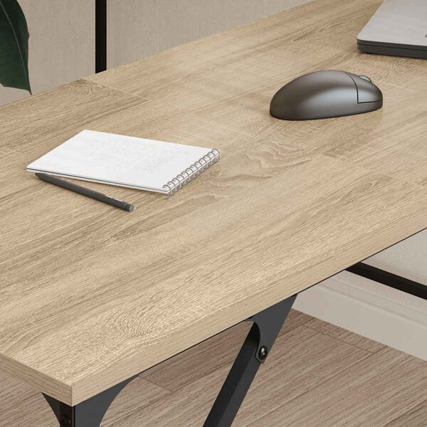 vidaXL Desk Sonoma Oak 149x149x75 cm Engineered Wood
