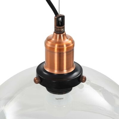 vidaXL Hanging Lamps 2 pcs Transparent Round 30 cm E27