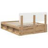 vidaXL Bed Frame Artisian Oak 140 x 190 cm Solid Pine Wood
