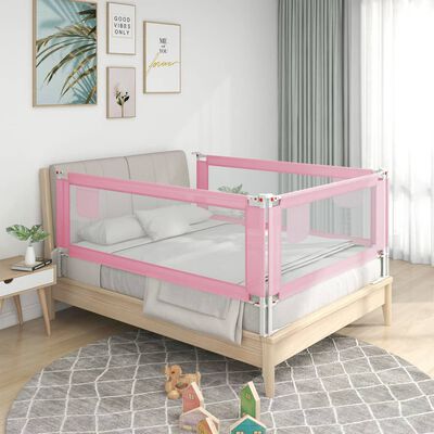 vidaXL Toddler Safety Bed Rail Pink 180x25 cm Fabric