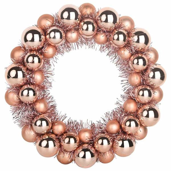 vidaXL Christmas Ball Wreathes 2 pcs Rose Gold 33 x 33 x 7 cm