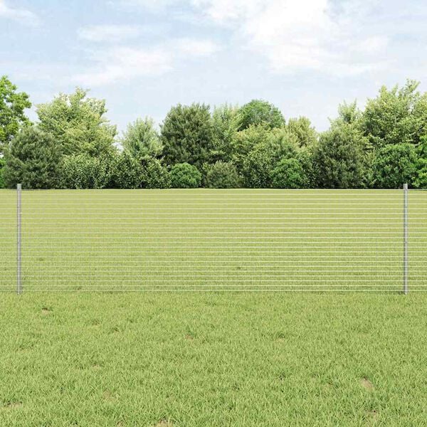 vidaXL Fence and Post Silver 0.6 x 50 m Steel
