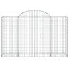 vidaXL Arched Gabion Baskets 14 pcs 200x50x120/140 cm Galvanised Iron