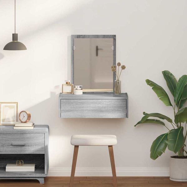 vidaXL Dressing Table with Drawer Grey 60 x 40 x 70 cm Engineered Wood