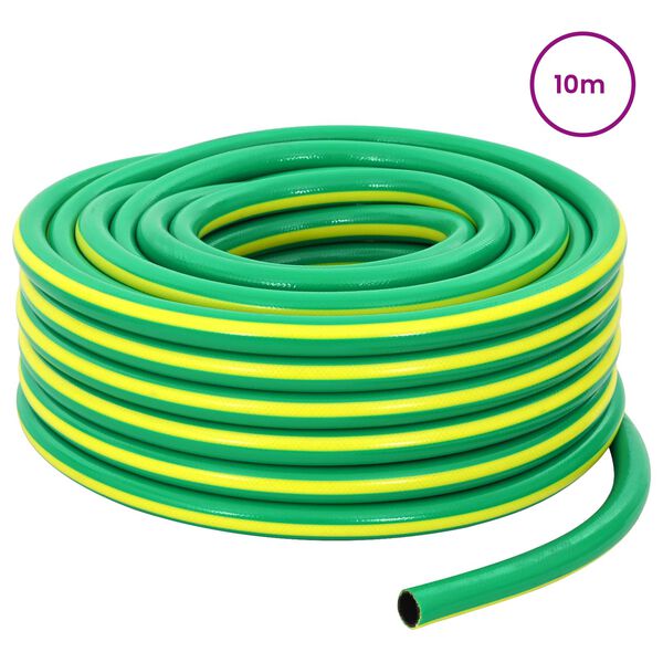 vidaXL Garden Hose 5-Ply Green and Yellow 1 / 2'' 10 m PVC