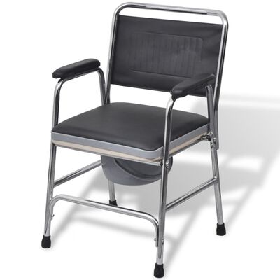 vidaXL Commode Chair Steel Black