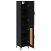 vidaXL Highboard Black Oak 34.5 x 34 x 180 cm Engineered Wood