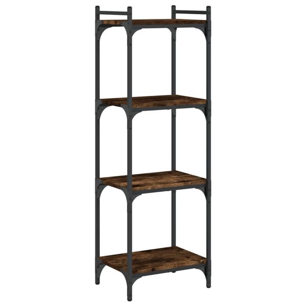 vidaXL Bookcase 4-Tier Smoked Oak 40x30x120 cm Engineered Wood