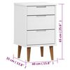 vidaXL Bedside Cabinet MOLDE White 40x35x65 cm Solid Wood Pine