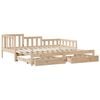 vidaXL Daybed with Trundle and Drawers without Mattress 90x200 cm
