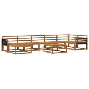 vidaXL Outdoor Sofa Set 8 pcs Natural Solid Acacia Wood