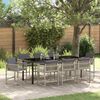 vidaXL Garden Dining Set 9 pcs Light Grey Poly Rattan