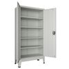 vidaXL Office Cabinet with 2 Doors Steel 90x40x180 cm Grey