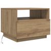 vidaXL Coffee Table with LED Lights Artisan Oak 50x49x40 cm