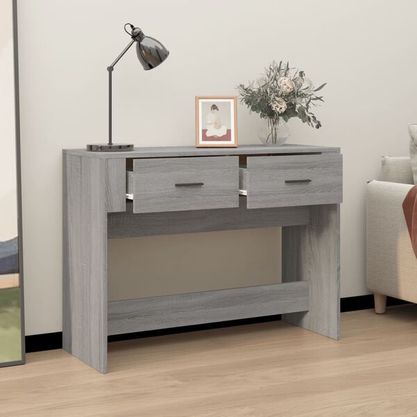 vidaXL Console Table Grey Sonoma 100x39x75 cm Engineered Wood