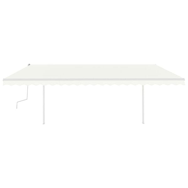 vidaXL Manual Retractable Awning with LED 5x3 m Cream