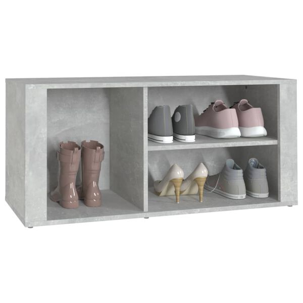 vidaXL Shoe Cabinet Concrete Grey 100x35x45 cm Engineered Wood