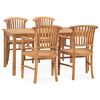 vidaXL 5 Piece Garden Dining Set Solid Teak Wood