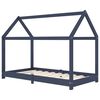 vidaXL Kids Bed Frame Grey Solid Pine Wood 80x160 cm