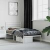 vidaXL Metal Bed Frame without Mattress with Headboard White 75x190cm