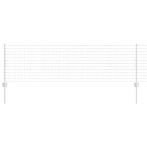 vidaXL Euro Fence with Post 25 x 0.6 m Galvanised Steel Silver Mesh