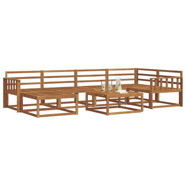 vidaXL Outdoor Sofa Set 7 pcs Natural Solid Acacia Wood