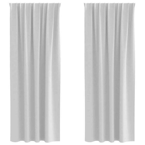 vidaXL Blackout Curtains with Rings 2 pcs Pale Grey 260 x 140 cm