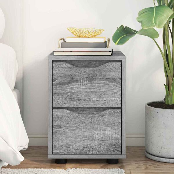 vidaXL Bedside Table Grey Sonoma 30.5 x 30 x 43 cm Engineered Wood