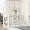 vidaXL Room Divider 5 Panels White Solid Wood Paulownia
