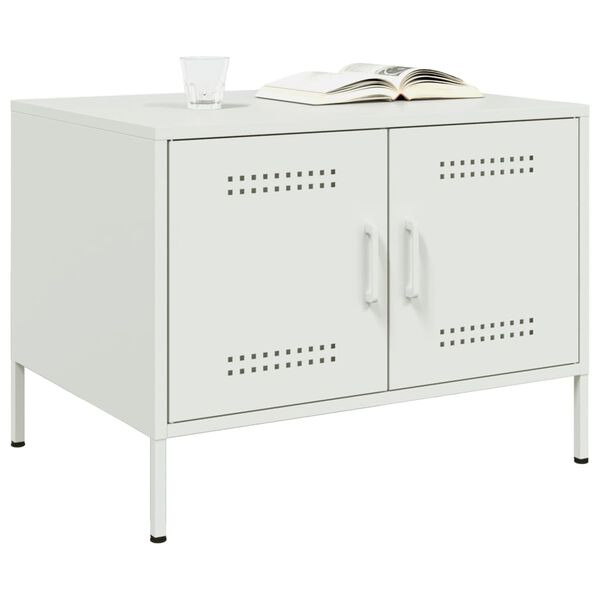 vidaXL Coffee Table White 68x50x50.5 cm Steel