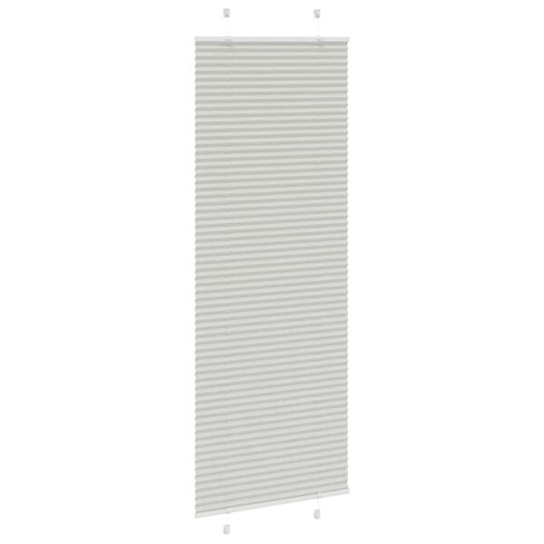vidaXL Pleated Blind Light Grey 80x200 cm Fabric Width 79.4 cm Polyester