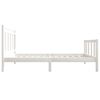 vidaXL Bed Frame without Mattress White Single Solid Wood