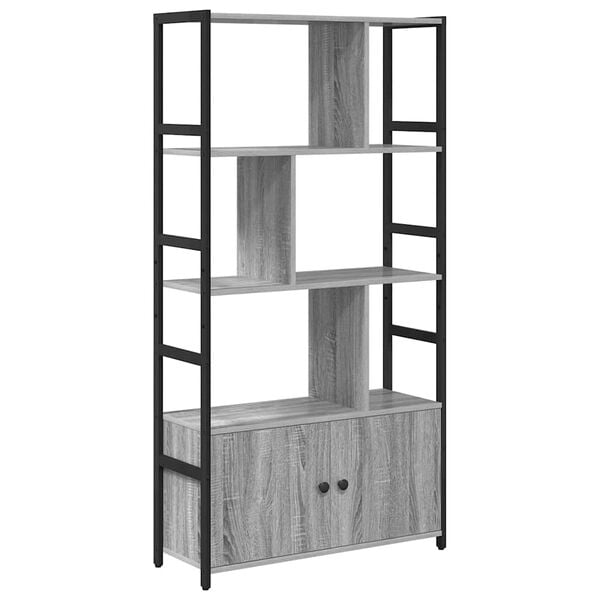 vidaXL Bookshelf Grey sonoma 80 x 30 x 155.5 cm Engineered Wood